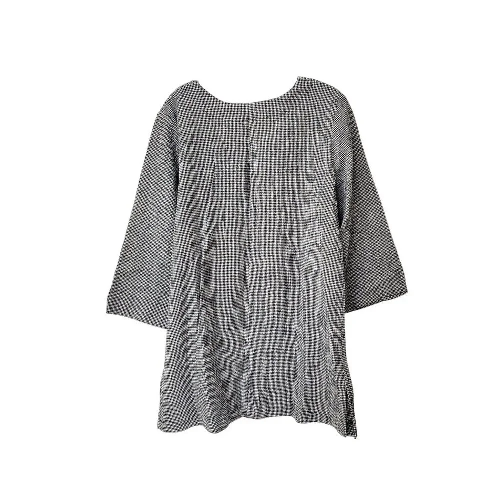 Silhouettes Black and White Check Pullover Lagan Look Tunic Size 1X - Picture 2 of 4